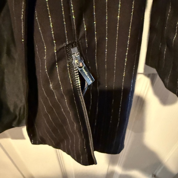 Manière De Voir Pinstripe Blazer Dress with Double Chain Corset belt Sz 4 - Picture 8 of 9